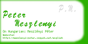 peter meszlenyi business card